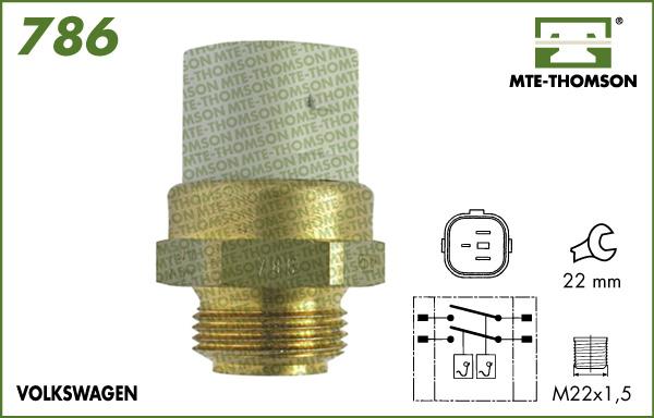 MTE-Thomson 786.87/92 - Temperature Switch, radiator / air conditioner fan autospares.lv