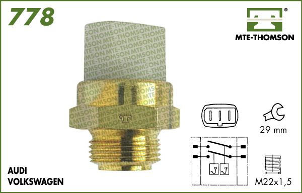 MTE-Thomson 778.85/95 - Temperature Switch, radiator / air conditioner fan autospares.lv