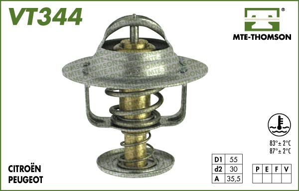 MTE-Thomson VT344.83 - Coolant thermostat / housing autospares.lv
