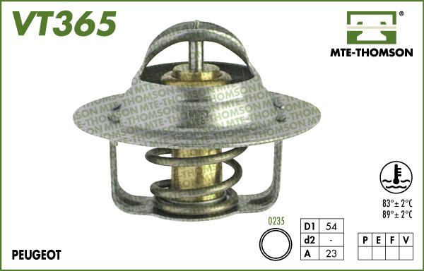 MTE-Thomson VT365.89 - Coolant thermostat / housing autospares.lv