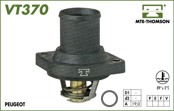 MTE-Thomson VT370.89 - Coolant thermostat / housing autospares.lv