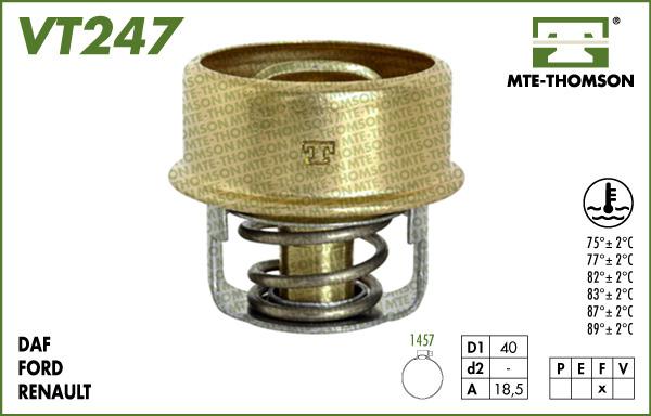MTE-Thomson VT247.87 - Coolant thermostat / housing autospares.lv