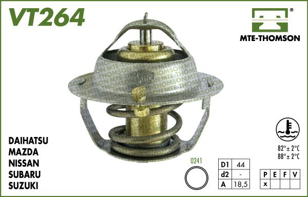MTE-Thomson VT264.88 - Coolant thermostat / housing autospares.lv