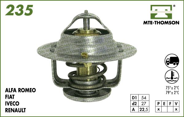 MTE-Thomson VT235.75 - Coolant thermostat / housing autospares.lv