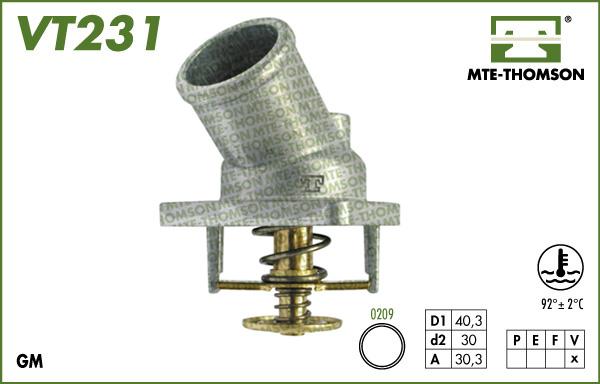MTE-Thomson VT231.92 - Coolant thermostat / housing autospares.lv