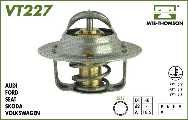 MTE-Thomson VT227.92 - Coolant thermostat / housing autospares.lv