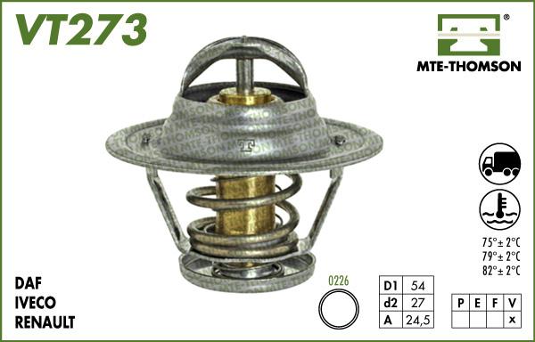 MTE-Thomson VT273.79 - Coolant thermostat / housing autospares.lv