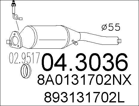 MTS 04.3036 - Catalytic Converter autospares.lv