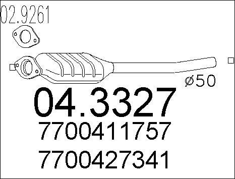 MTS 04.3327 - Catalytic Converter autospares.lv