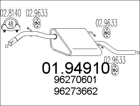 MTS 01.94910 - End Silencer autospares.lv