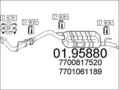 MTS 01.95880 - End Silencer autospares.lv