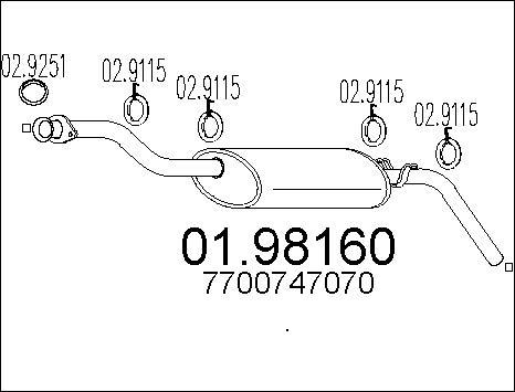 MTS 01.98160 - End Silencer autospares.lv