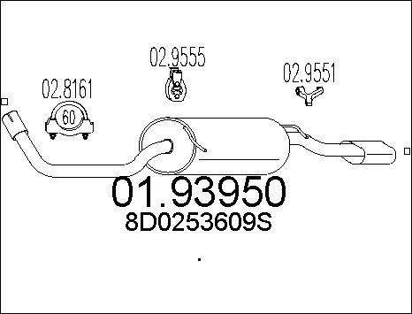 MTS 01.93950 - End Silencer autospares.lv