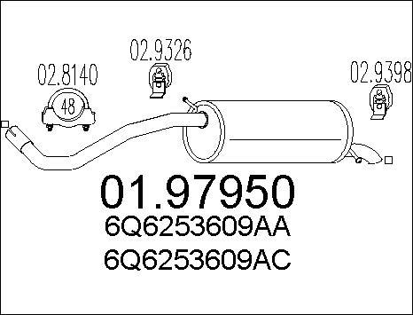 MTS 01.97950 - End Silencer autospares.lv