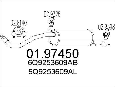 MTS 01.97450 - End Silencer autospares.lv