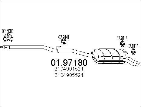 MTS 01.97180 - End Silencer autospares.lv
