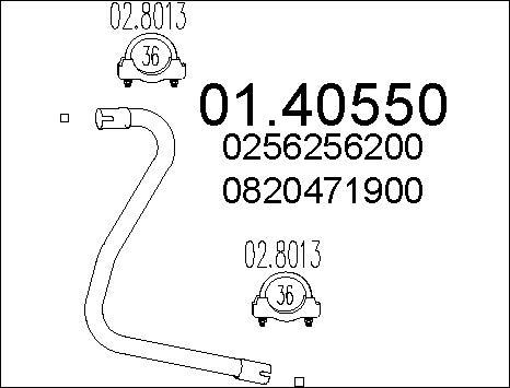 MTS 01.40550 - Exhaust Pipe autospares.lv