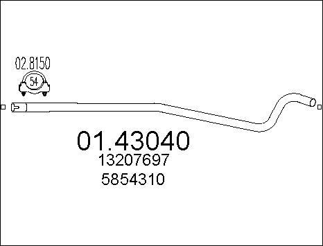 MTS 01.43040 - Exhaust Pipe autospares.lv