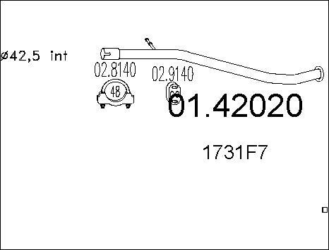 MTS 01.42020 - Exhaust Pipe autospares.lv