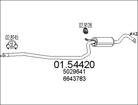 MTS 01.54420 - Middle Silencer autospares.lv