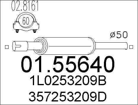 MTS 01.55640 - Front Silencer autospares.lv