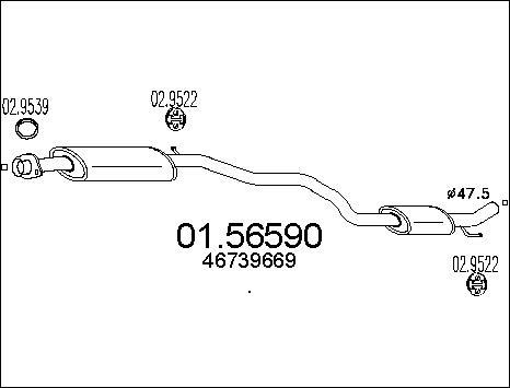 MTS 01.56590 - Middle Silencer autospares.lv