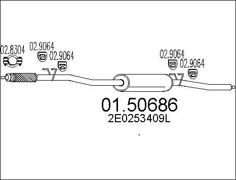 MTS 01.50686 - Middle Silencer autospares.lv