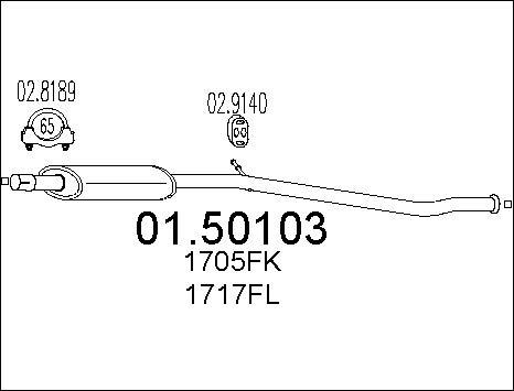 MTS 01.50103 - Middle Silencer autospares.lv