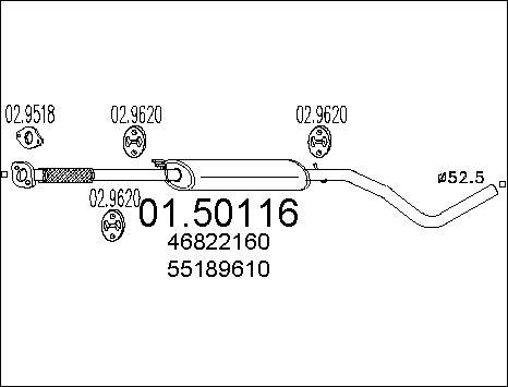 MTS 01.50116 - Middle Silencer autospares.lv