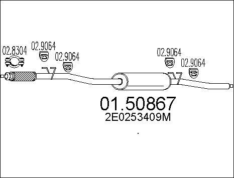 MTS 01.50867 - Middle Silencer autospares.lv