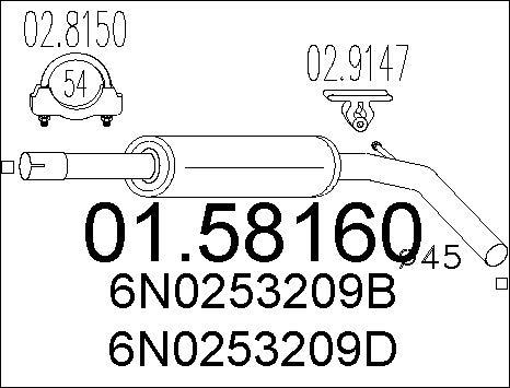 MTS 01.58160 - Middle Silencer autospares.lv