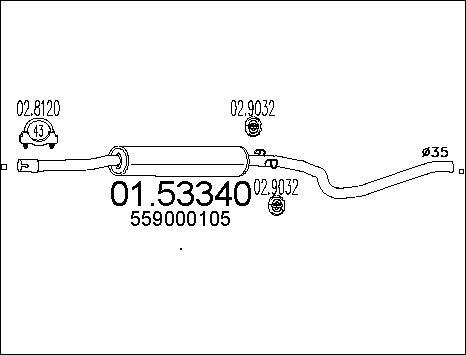 MTS 01.53340 - Middle Silencer autospares.lv