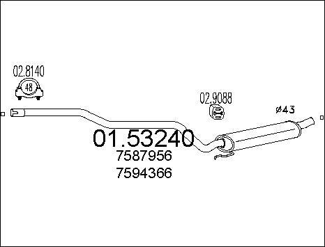 MTS 01.53240 - Middle Silencer autospares.lv