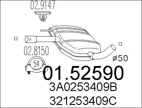 MTS 01.52590 - Middle Silencer autospares.lv