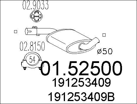 MTS 01.52500 - Middle Silencer autospares.lv