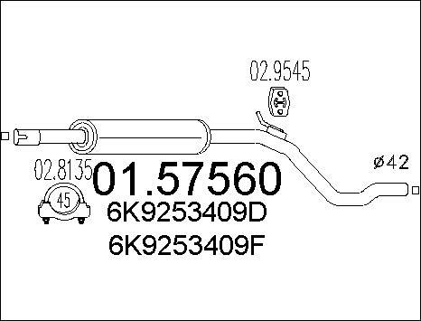 MTS 01.57560 - Middle Silencer autospares.lv