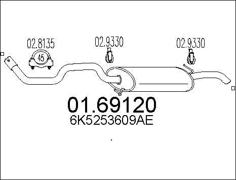 MTS 01.69120 - End Silencer autospares.lv