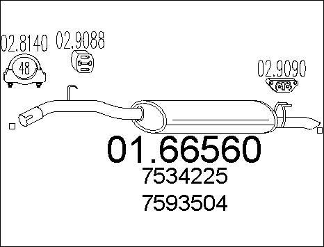 MTS 01.66560 - End Silencer autospares.lv