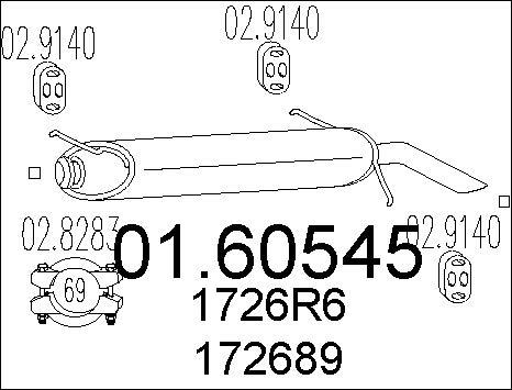MTS 01.60545 - End Silencer autospares.lv