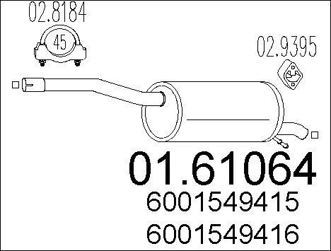 MTS 01.61064 - End Silencer autospares.lv