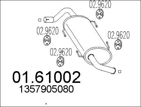 MTS 01.61002 - End Silencer autospares.lv