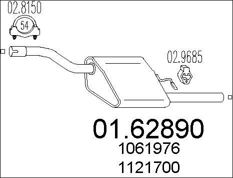 MTS 01.62890 - End Silencer autospares.lv