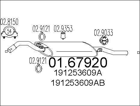 MTS 01.67920 - End Silencer autospares.lv