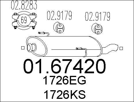 MTS 01.67420 - End Silencer autospares.lv