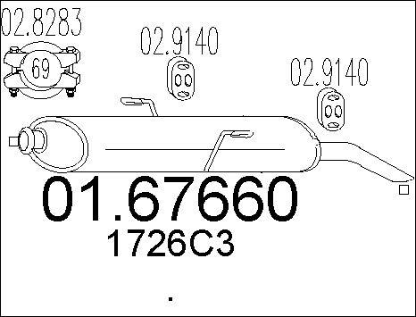 MTS 01.67660 - End Silencer autospares.lv