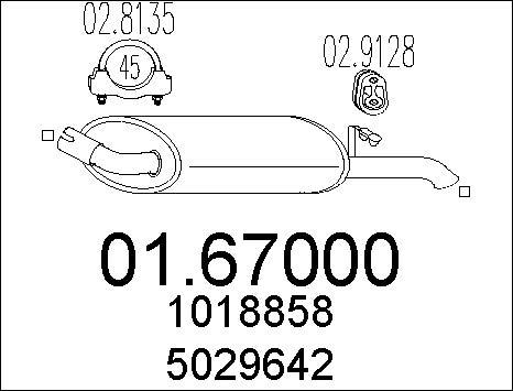 MTS 01.67000 - End Silencer autospares.lv