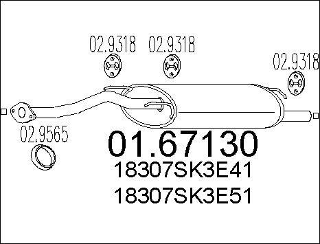 MTS 01.67130 - End Silencer autospares.lv