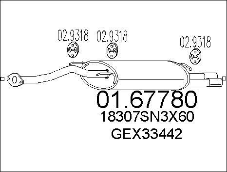 MTS 01.67780 - End Silencer autospares.lv
