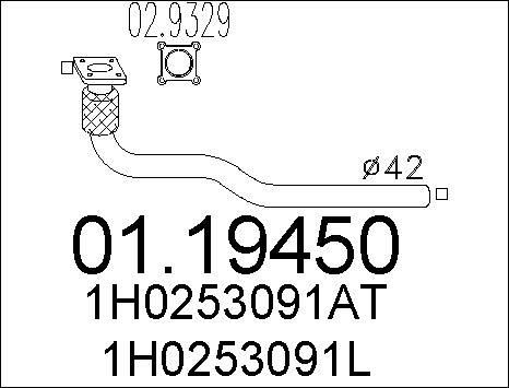 MTS 01.19450 - Exhaust Pipe autospares.lv