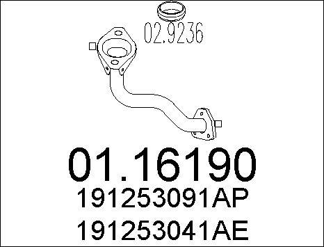 MTS 01.16190 - Exhaust Pipe autospares.lv